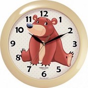 Часы настенные TROYKA 11135130 (Медвежонок, круг, пластик) 10 шт. в коробке, отгрузка коробками.