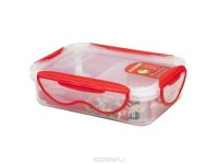 Пластиковый контейнер Oursson CP-0500 S/TR прозрачный с красным_прямоугольная